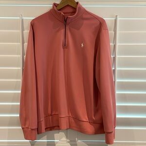 Ralph Lauren quarter zip.salmon pink color